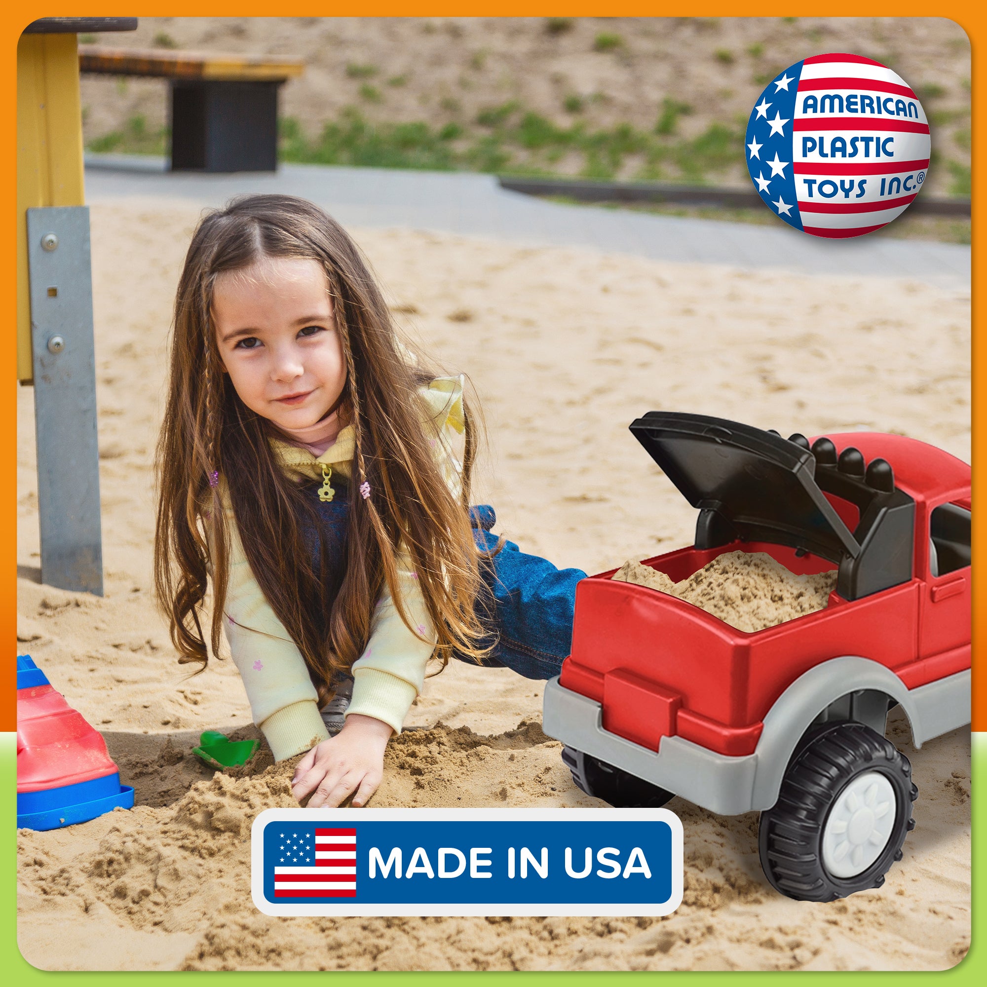 American Plastic Toys Pick-Up Truck, Large Bed for Sand, Dirt or Toys (Open Box) - VMInnovations