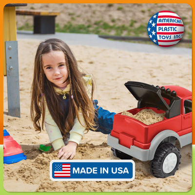 American Plastic Toys Pick-Up Truck, Large Bed for Sand, Dirt or Toys (Open Box) - VMInnovations