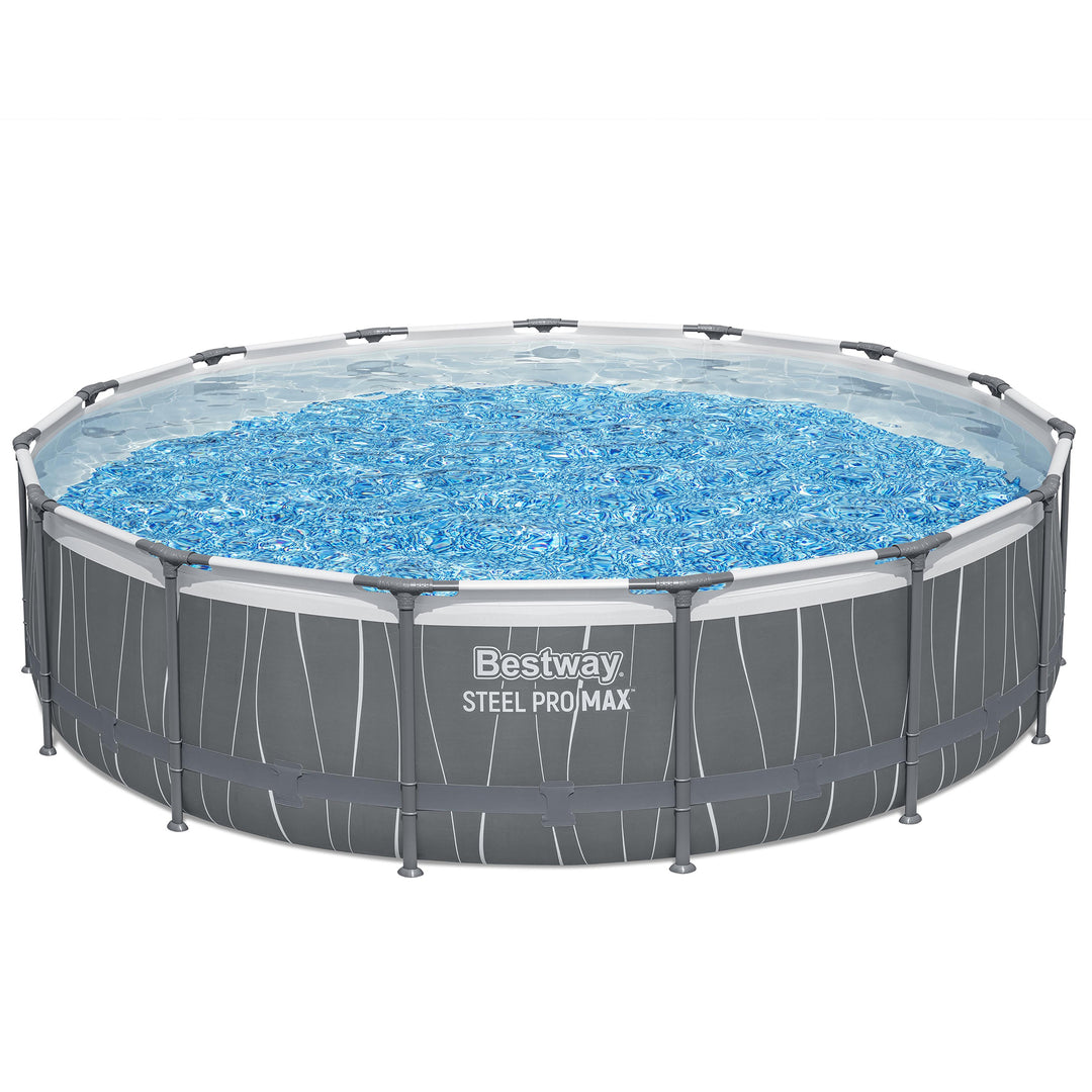 Bestway Steel Pro MAX 15'x48" Metal Frame Above Ground Pool Set & LED Light - VMInnovations