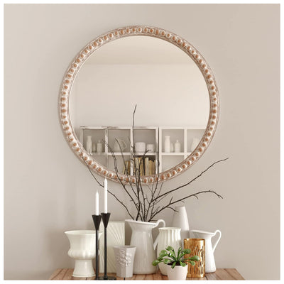 COZAYH Distressed Wood Frame Accent Mirror Farmhouse Wall Decor, 30" (Open Box)