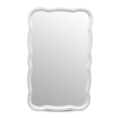 COZAYH Curved Wood Frame Accent Mirror, Modern Farmhouse Wall Decor (Open Box)