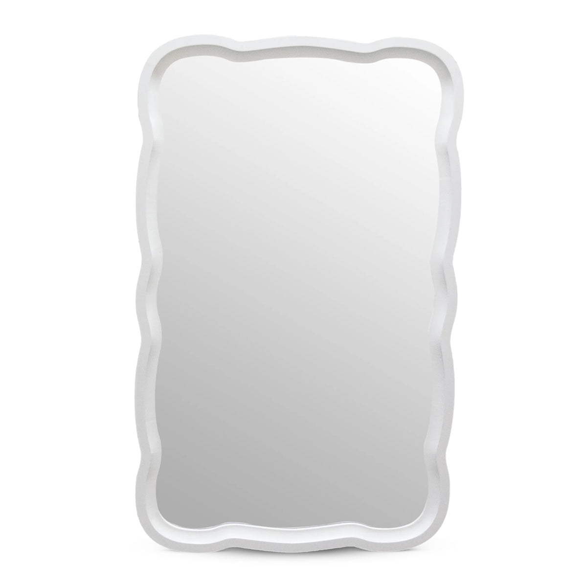 COZAYH Curved Wood Frame Accent Mirror, Modern Farmhouse Wall Decor (Open Box) - VMInnovations