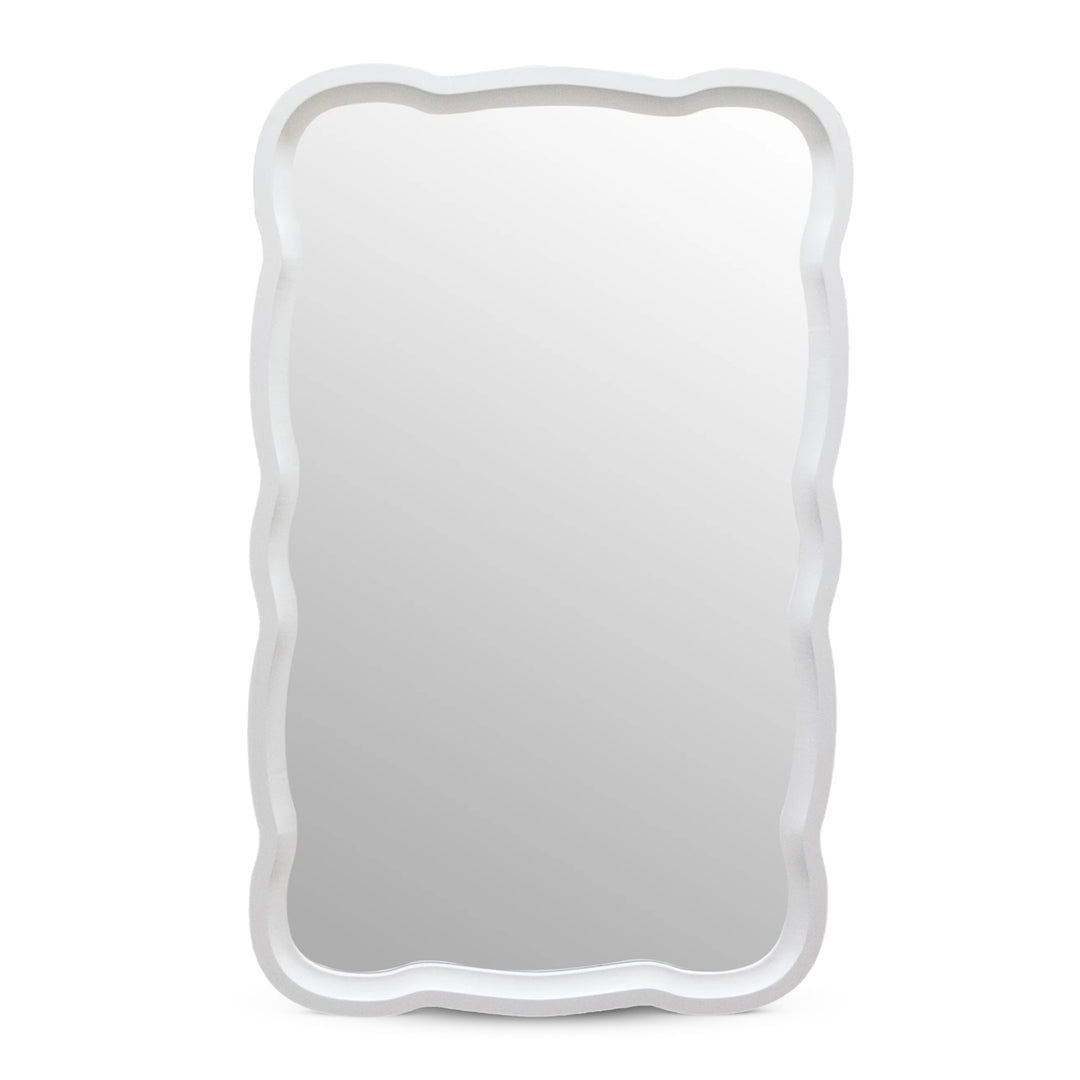 COZAYH Curved Wood Frame Accent Mirror, Modern Farmhouse Wall Decor (Open Box)