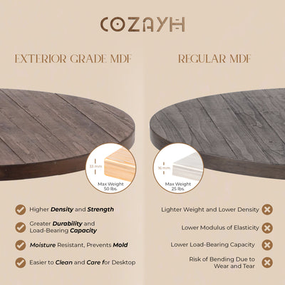COZAYH Rustic Coffee Table with X-Motif Base for Living Room, Brown (Open Box) - VMInnovations