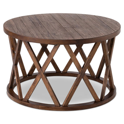COZAYH Rustic Coffee Table with X-Motif Base for Living Room, Brown (Open Box) - VMInnovations