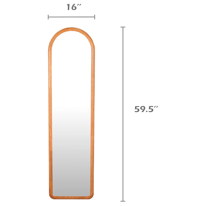 COZAYH Arched Full Length Mirror with Stand, Solid Wood Frame, 59.5 x 16 Inch