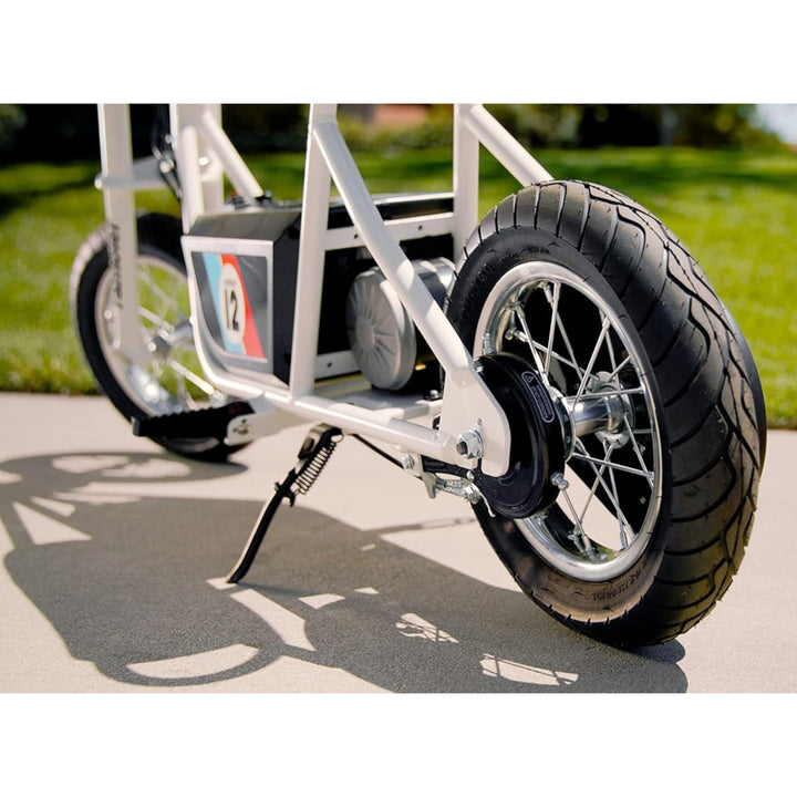 Razor Rambler 12 Electric Retro Minibike w/ 250W Motor & 24V Battery, White