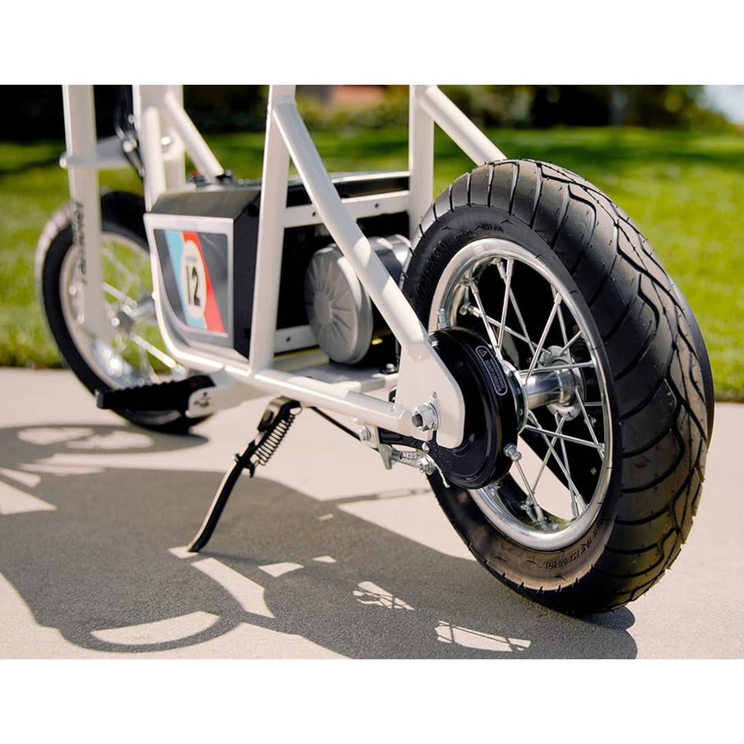 Razor Rambler 12 Electric Retro Minibike w/ 250W Motor & 24V Battery, White