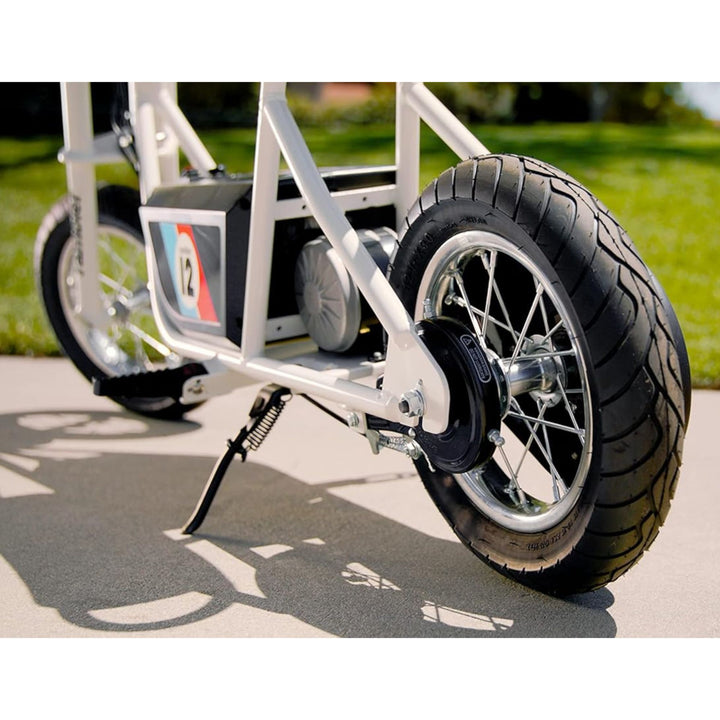 Razor Rambler 12 Electric Retro Minibike w/ 250W Motor & 24V Battery, White