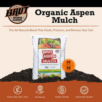Brut Worm Farms Worm Castings Soil, Aspen Mulch, & Chicken Compost Garden Soil