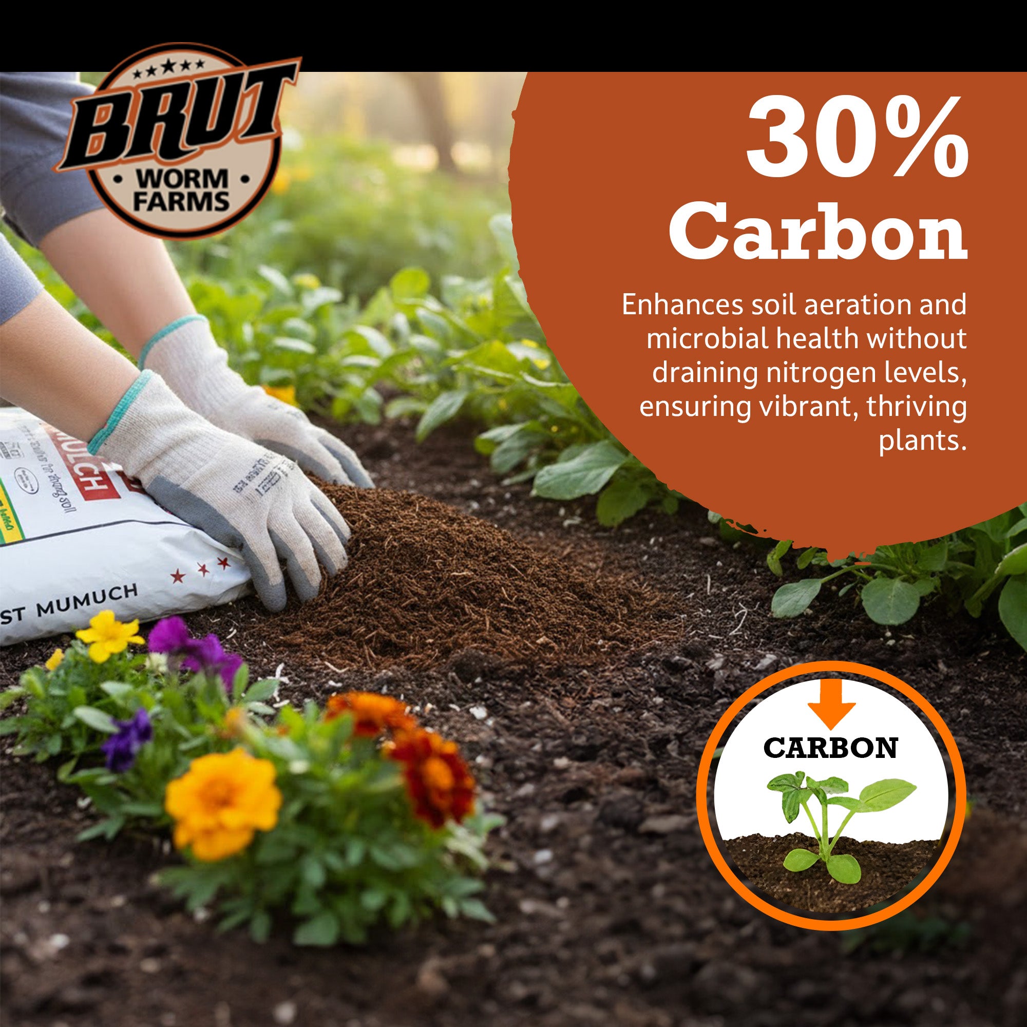 Brut Worm Farms Worm Castings Soil, Aspen Mulch, & Chicken Compost Garden Soil