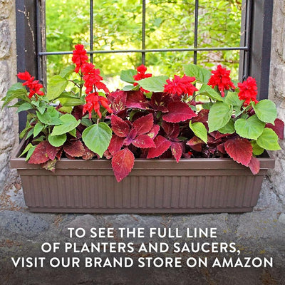 The HC Companies 24-Inch Venetian Window Planter Box with Drain Plug, Sandstone