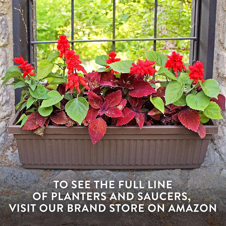 The HC Companies 18-Inch Venetian Window Planter Box with Drain Plug, Sandstone