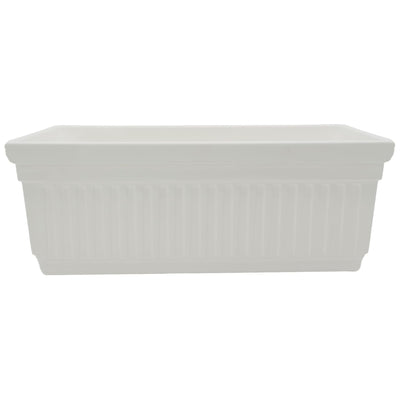 The HC Companies 18-Inch Venetian Window Planter Box with Drain Plug, White - VMInnovations