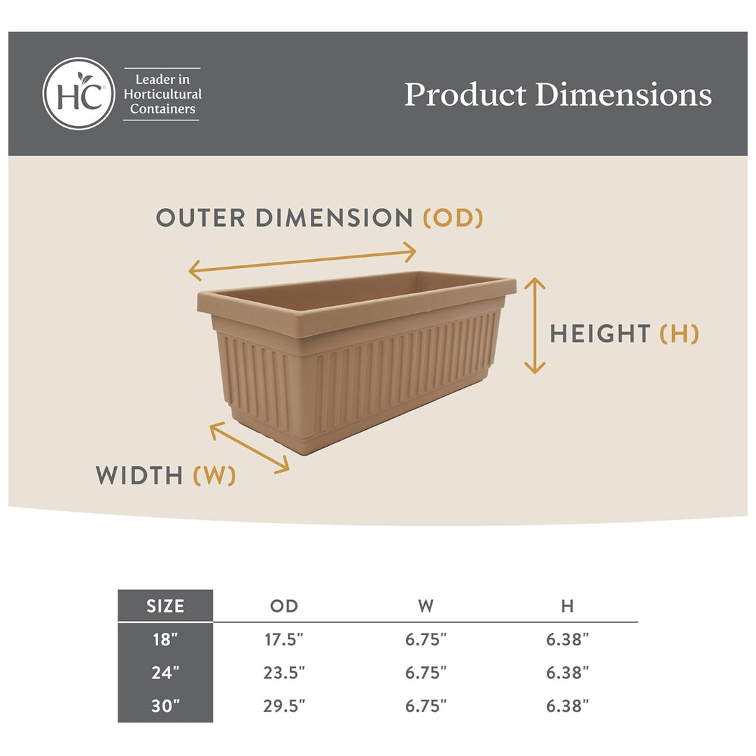 The HC Companies 24-Inch Venetian Window Planter Box with Drain Plug, Sandstone