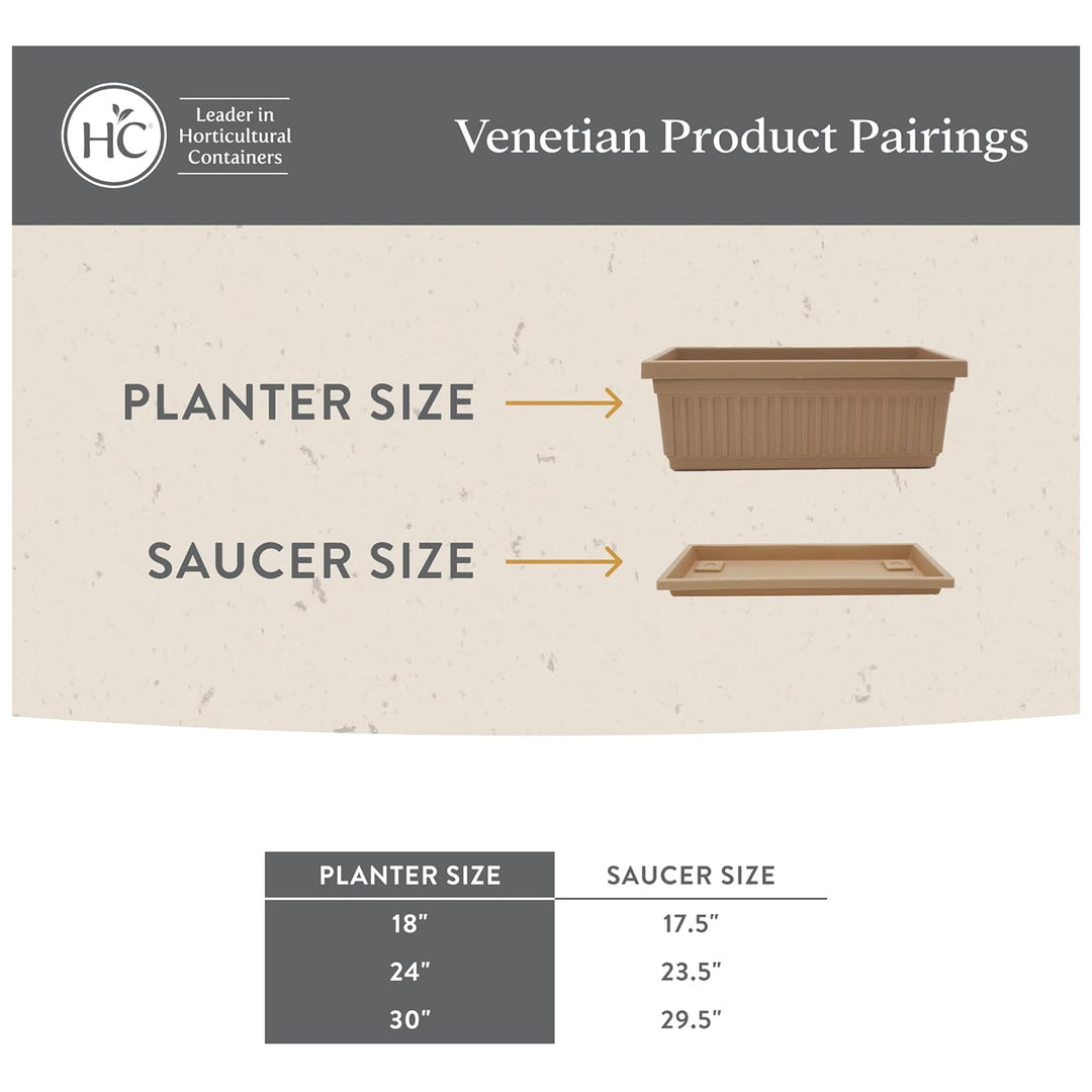 The HC Companies 24-Inch Venetian Window Planter Box with Drain Plug, Warm Gray