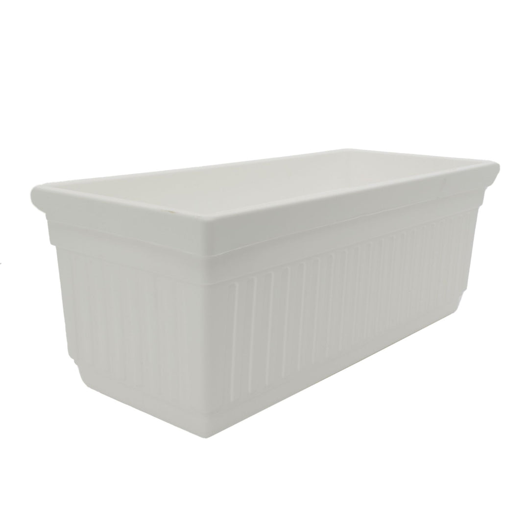 The HC Companies 30-Inch Venetian Window Planter Box with Drain Plug, White - VMInnovations