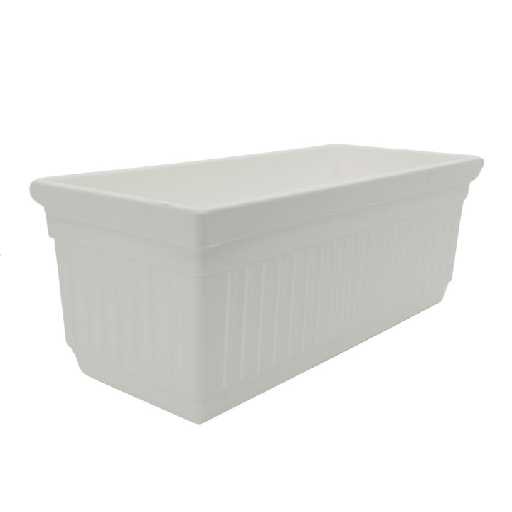 The HC Companies 30-Inch Venetian Window Planter Box with Drain Plug, White - VMInnovations