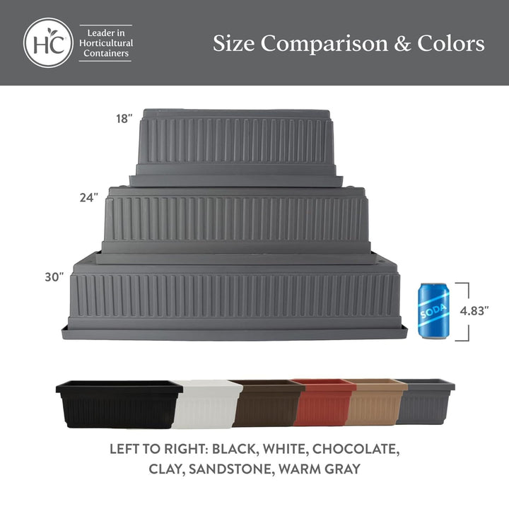 The HC Companies 30-Inch Venetian Window Planter Box with Drain Plug, White - VMInnovations