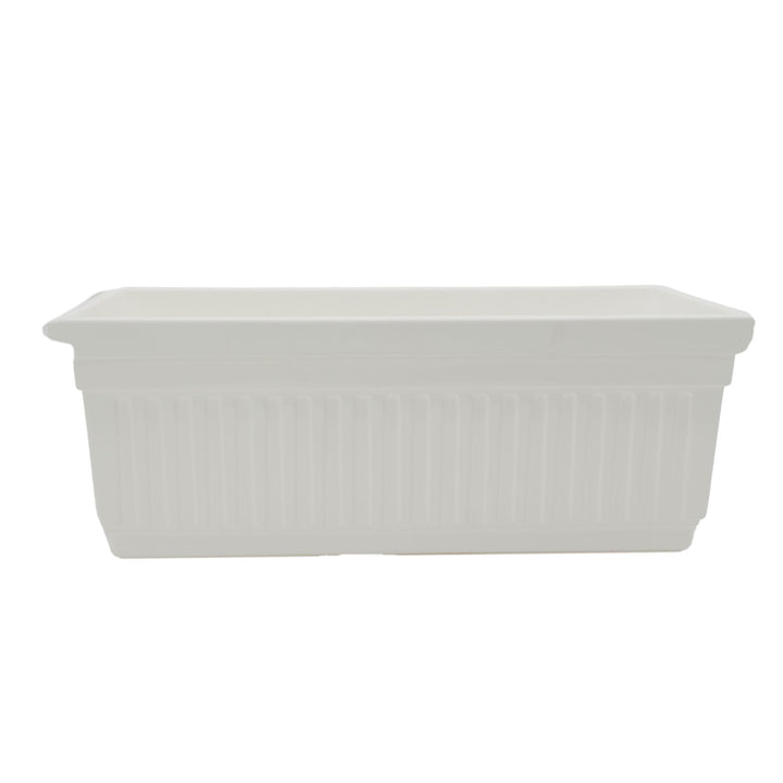 The HC Companies 30-Inch Venetian Window Planter Box with Drain Plug, White - VMInnovations