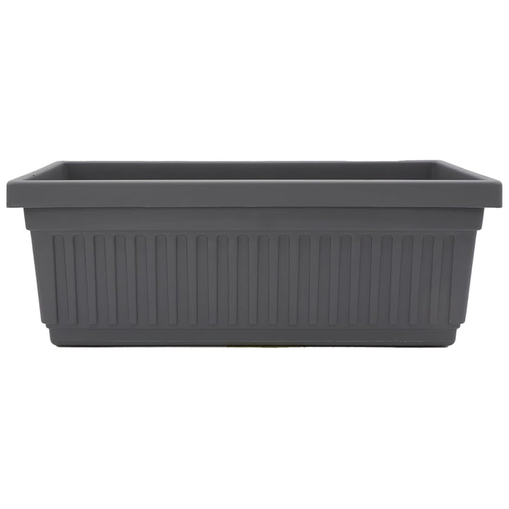 The HC Companies 30-Inch Venetian Window Planter Box with Drain Plug, Warm Gray