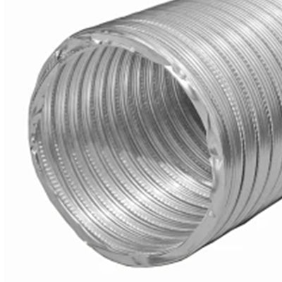 Builder’s Best V220 Semi-Rigid Aluminum Dryer Vent Duct with 2 Clamps, 4" x 8' - VMInnovations