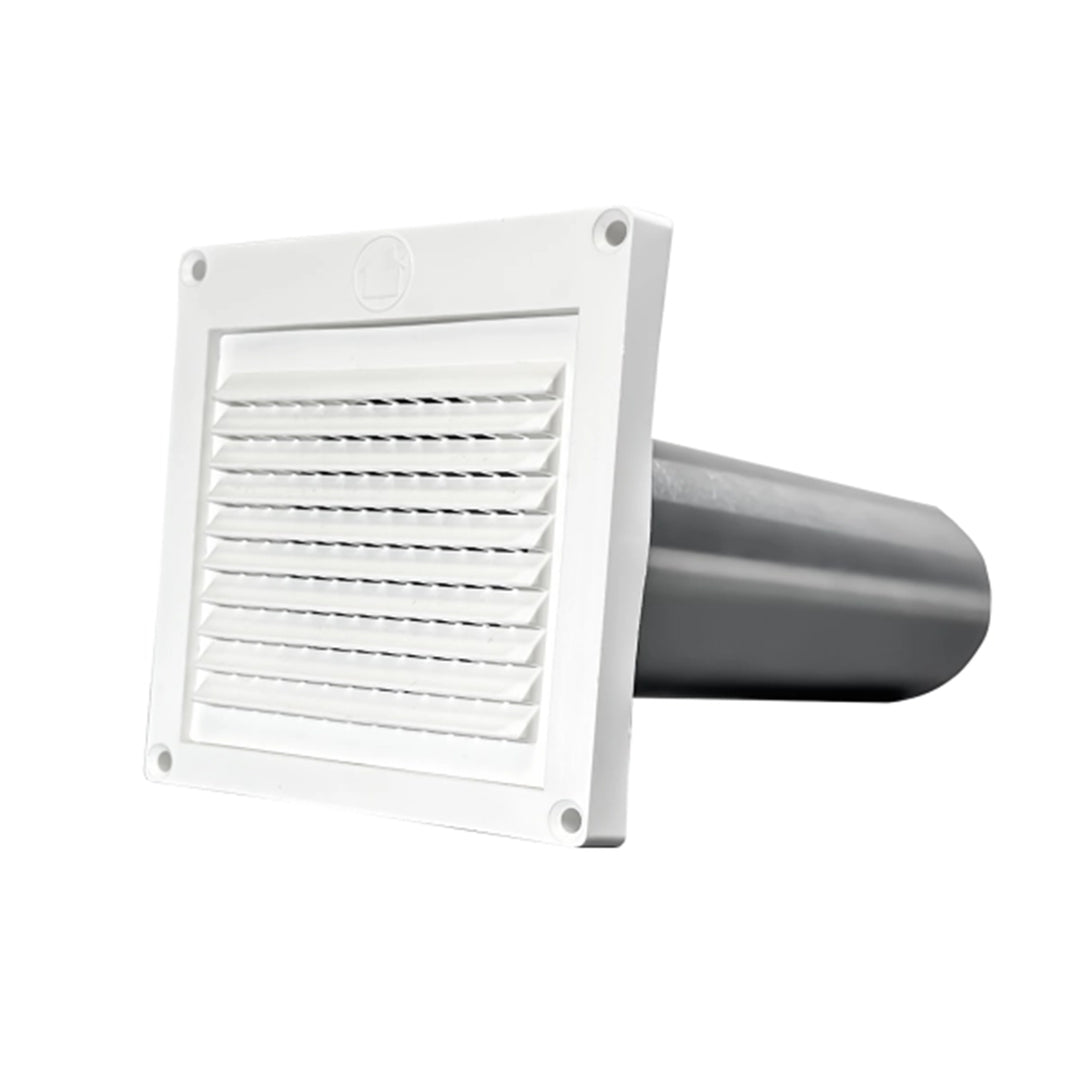 Builder’s Best PFL344 Plastic Fixed Louver Mini Hood Vent with 1/4-Inch Grid