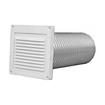 Builder’s Best PFL344 Plastic Fixed Louver Mini Hood Vent with 1/4-Inch Grid - VMInnovations