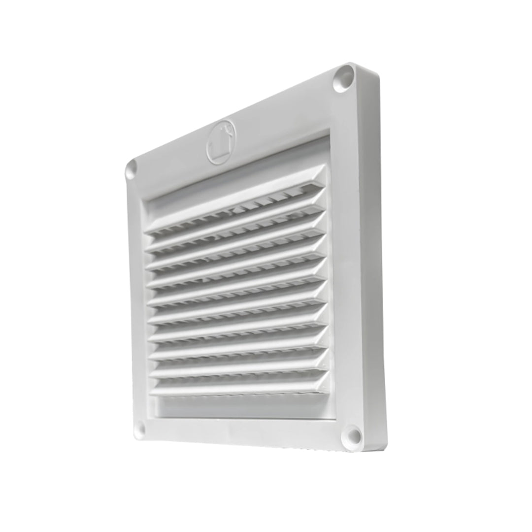 Builder’s Best PFL344 Plastic Fixed Louver Mini Hood Vent with 1/4-Inch Grid
