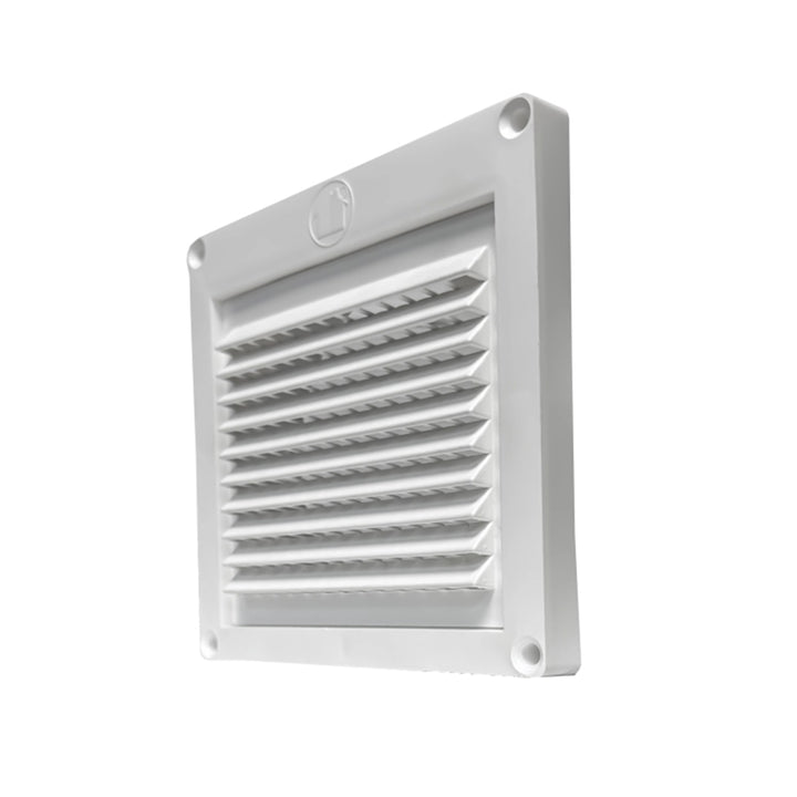 Builder’s Best PFL344 Plastic Fixed Louver Mini Hood Vent with 1/4-Inch Grid