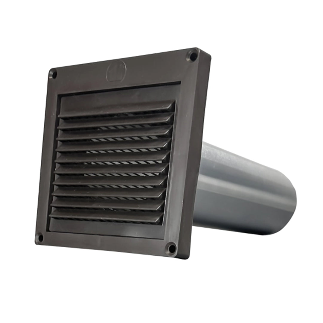 Builder’s Best PFL344 Plastic Fixed Louver Mini Hood Vent with 1/4-Inch Grid