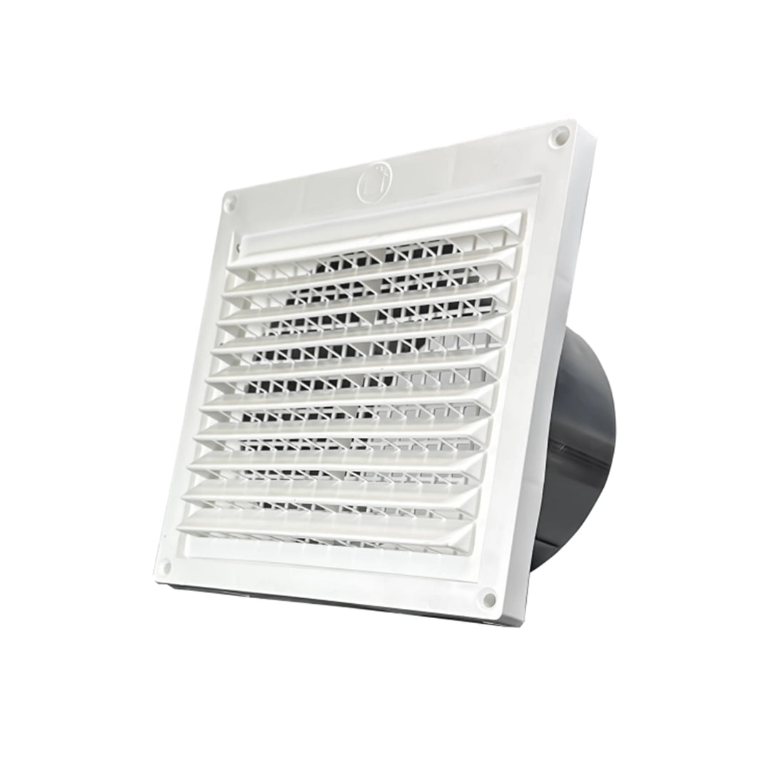 Builder’s Best PFL344 Plastic Fixed Louver Mini Hood Vent with 1/4-Inch Grid