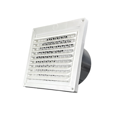 Builder’s Best PFL344 Plastic Fixed Louver Mini Hood Vent with 1/4-Inch Grid - VMInnovations