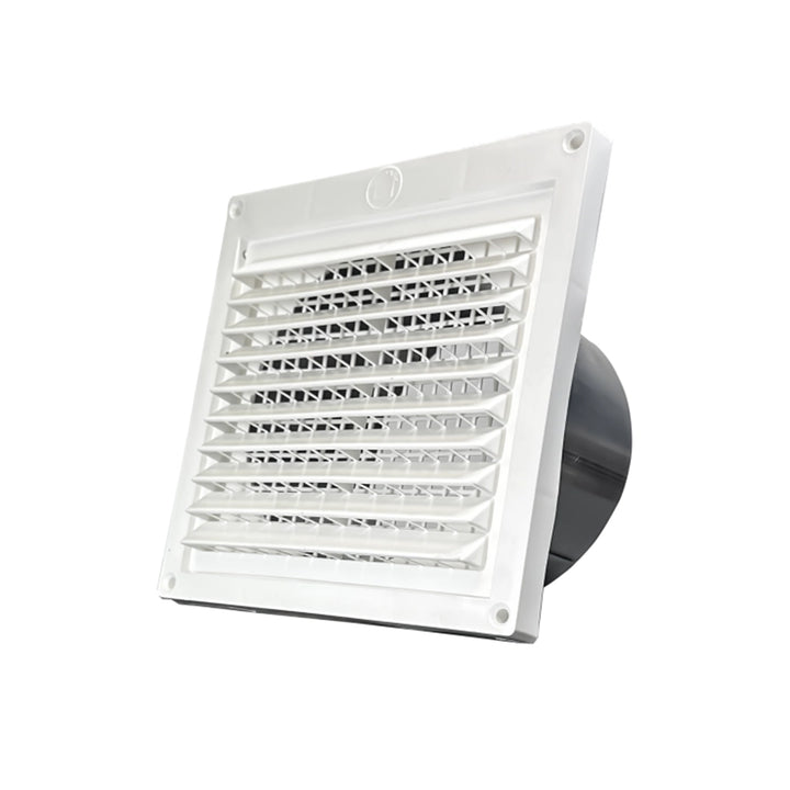 Builder’s Best PFL344 Plastic Fixed Louver Mini Hood Vent with 1/4-Inch Grid