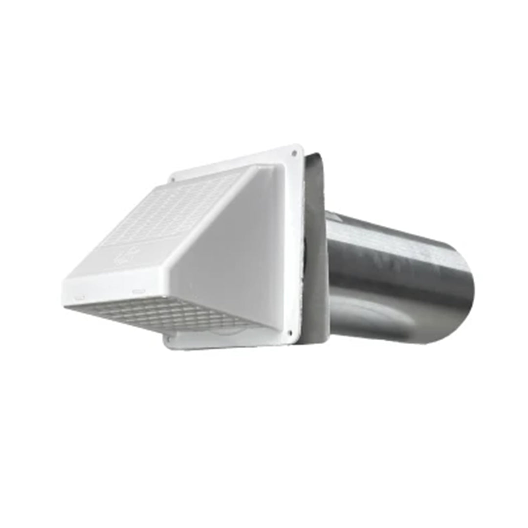 Builder's Best PWM622 4" Plastic Exhaust Vent Hood with Snap-In 1/2" Grid, White