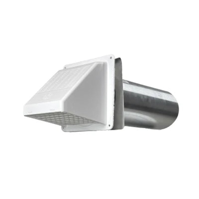 Builder's Best PWM622 4" Plastic Exhaust Vent Hood with Snap-In 1/2" Grid, White - VMInnovations