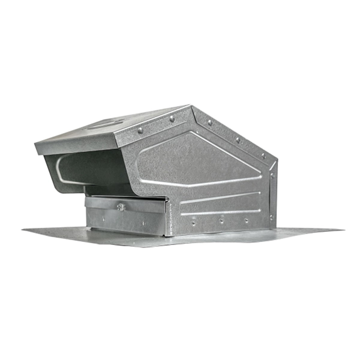Builder's Best 4-Inch Galvanized Mill Finish Roof Cap, Flush with Flapper Screen - VMInnovations