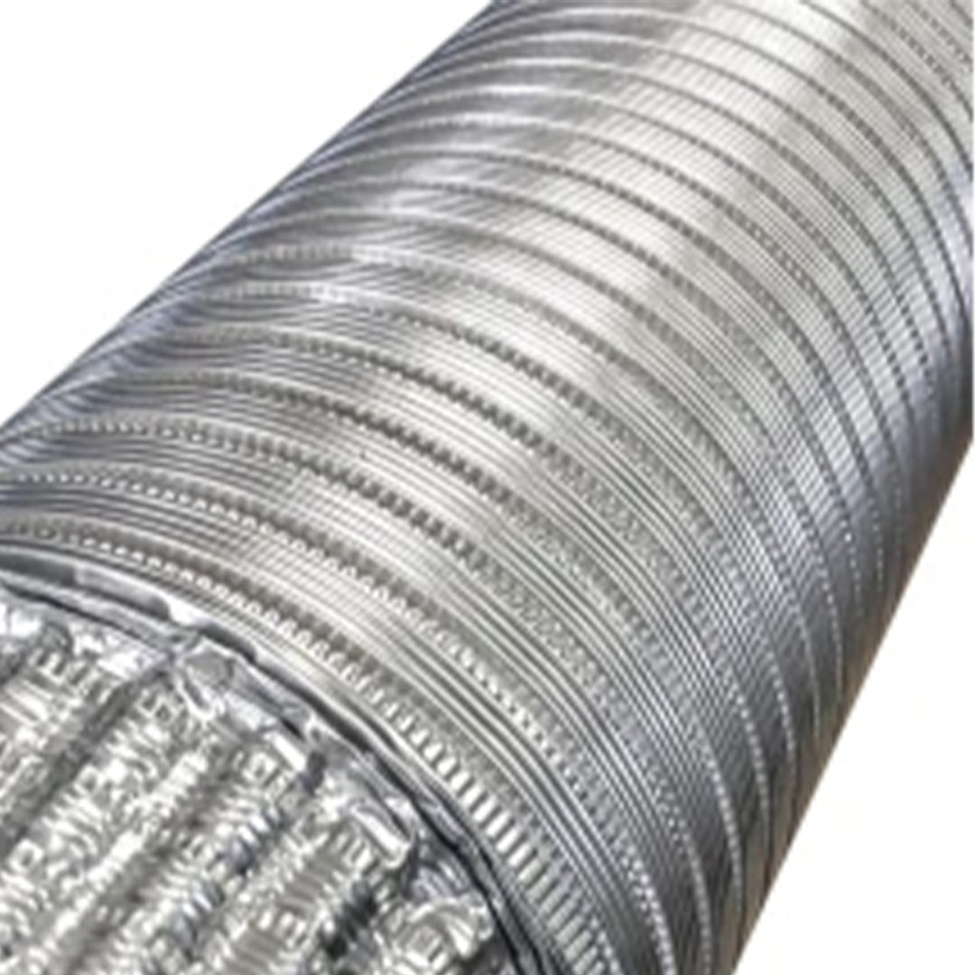 Builder’s Best V320 Semi-Rigid Flexible Aluminum Duct, Crimped/Plain, 4" x 8'