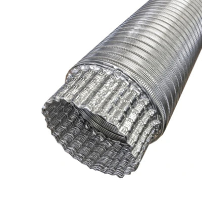 Builder’s Best Semi-Rigid Flexible Aluminum Duct, Crimped/Plain, (Open Box)
