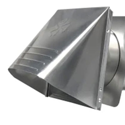 Builder's Best 4" Aluminum Wide Mouth Wall Vent Hood with 11.5" Tail Flapper - VMInnovations