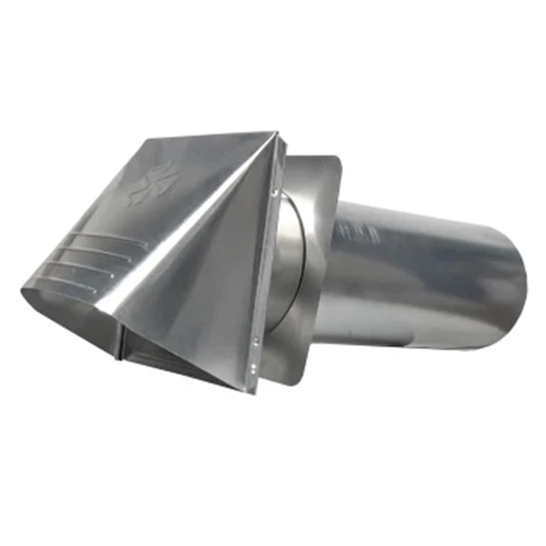 Builder's Best 4" Aluminum Wide Mouth Wall Vent Hood with 11.5" Tail Flapper