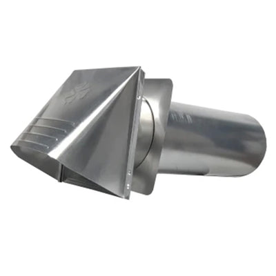 Builder's Best 4" Aluminum Wide Mouth Wall Vent Hood with 11.5" Tail Flapper - VMInnovations
