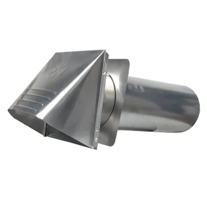 Builder's Best 4" Aluminum Wide Mouth Wall Vent Hood with 11.5" Tail Flapper
