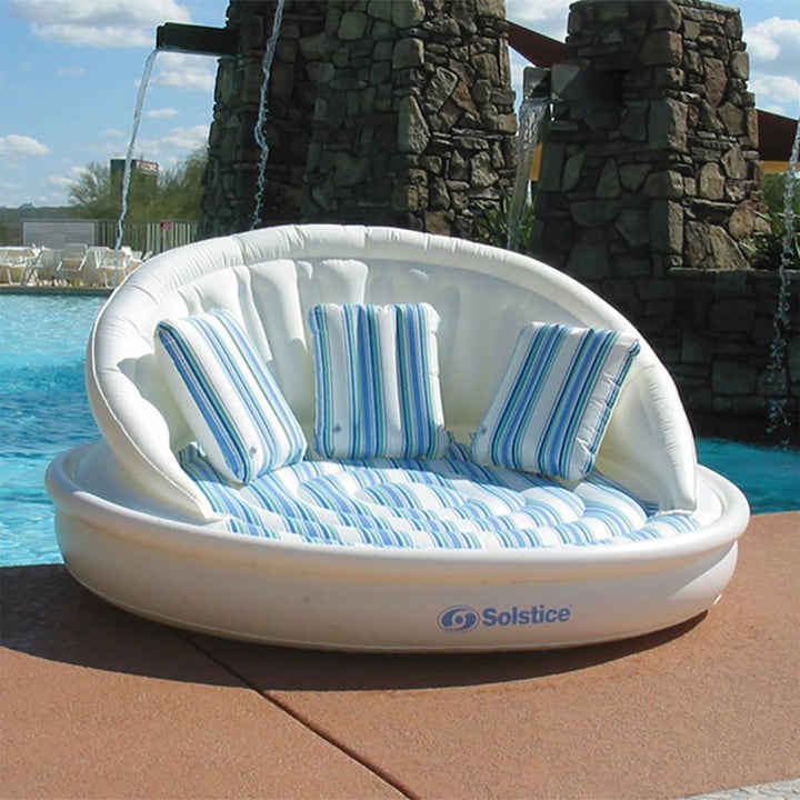 Swimline Solstice Inflatable 3-Person AquaSofa Float With Pump (Open Box) - VMInnovations