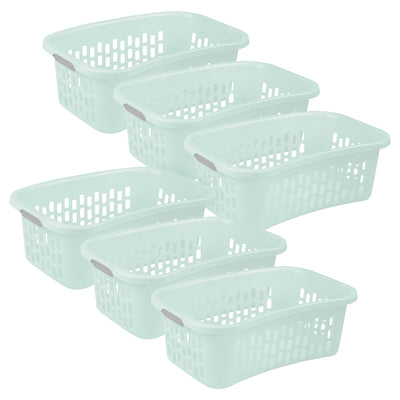 Sterilite HipHold Laundry Basket, 1.5 Bushel Plastic Clothes Hamper, Mint, 6 Pk - VMInnovations