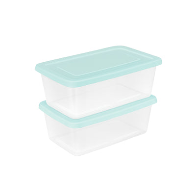 Sterilite 6 Qt Storage Boxes, Clear Plastic Containers with Lid, Set of 10, Mint - VMInnovations