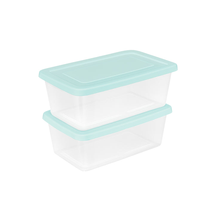 Sterilite 6 Qt Storage Boxes, Clear Plastic Containers with Lid, Set of 10, Mint