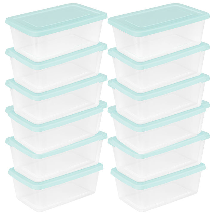 Sterilite 6 Qt Storage Boxes, Clear Plastic Containers with Lid, Set of 30, Mint