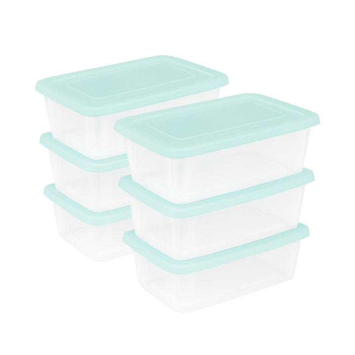 Sterilite 6 Qt Storage Boxes, Clear Plastic Containers with Lid, Set of 30, Mint