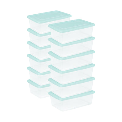 Sterilite 6 Qt Storage Boxes, Clear Plastic Containers with Lid, Set of 60, Mint